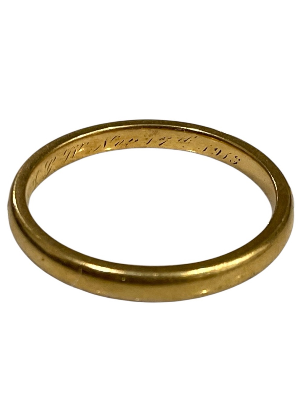 1913 Shreve, Treat & Eacret S.T & E Inscribed 18K Solid Gold Wedding Band Sz 6.5